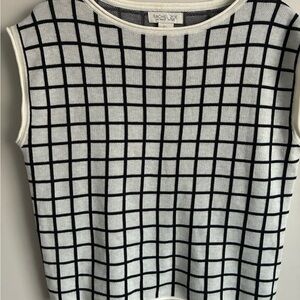 Rachel Zoe Black and White Checkered Tank Top